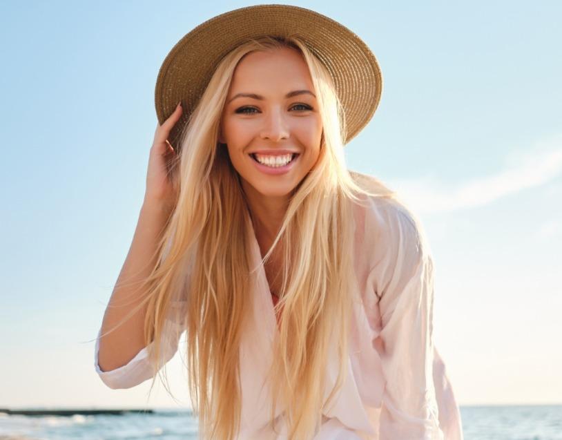 Woman with gorgeous smile after cosmetic dentistry
