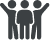 Animated group of three people