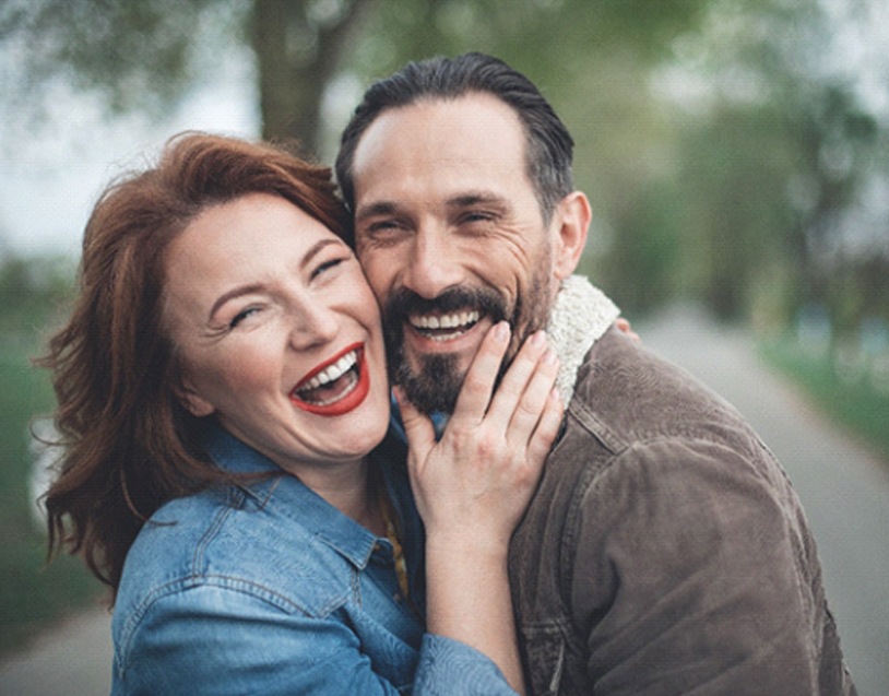 Older couple with implant dentures in Port Charlotte