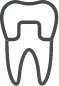 Tooth with dental crown icon