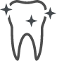 Tooth with sparkles icon