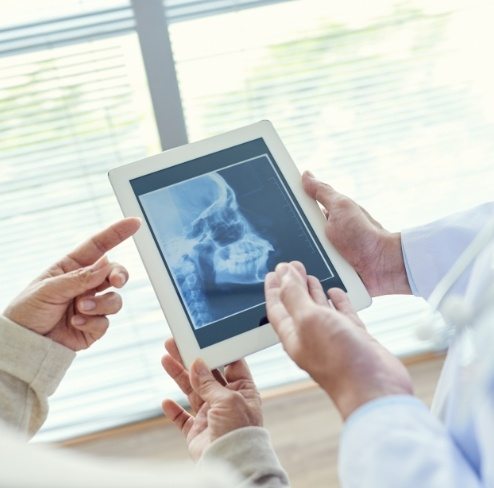 X-ray of jaw and skull bone used for T M J diagnosis and treatment