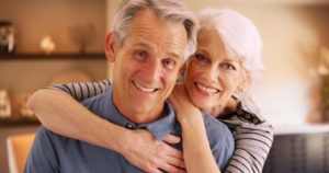 Older couple smiling together