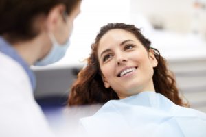 Woman smiling in dental chair