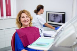 Woman smiling in dental chair