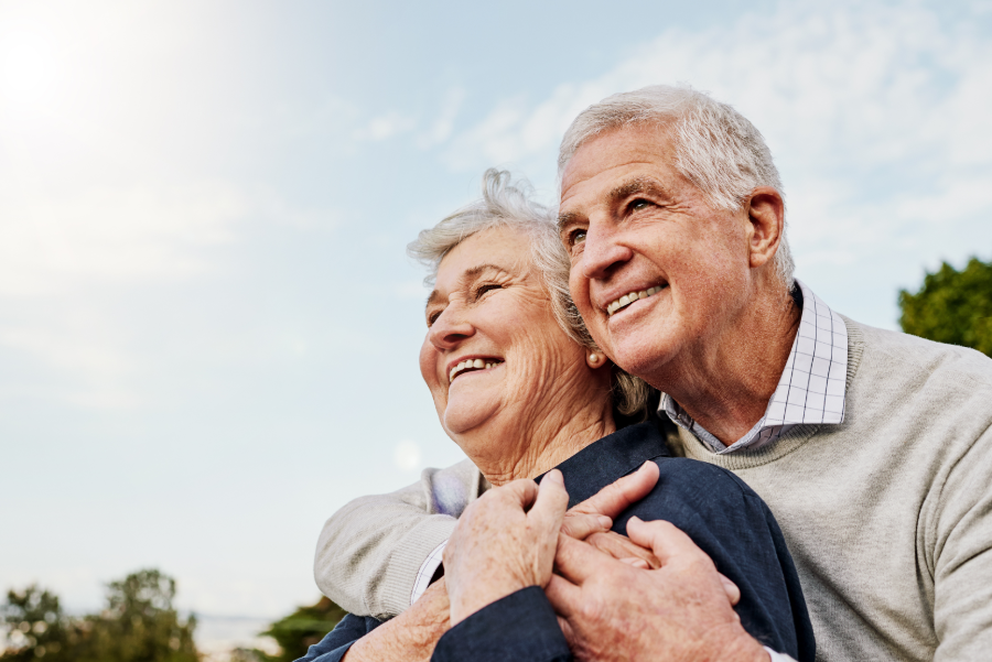 Smiling senior couple
